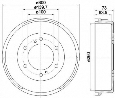 HELLA PAGID 8dt355302361 -  Тормозной барабан